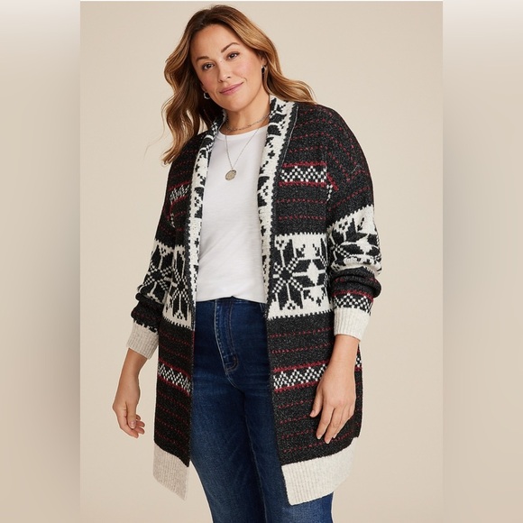 Maurice’s Women’s Fair Isle Shawl Cardigan Size Large - Picture 6 of 6